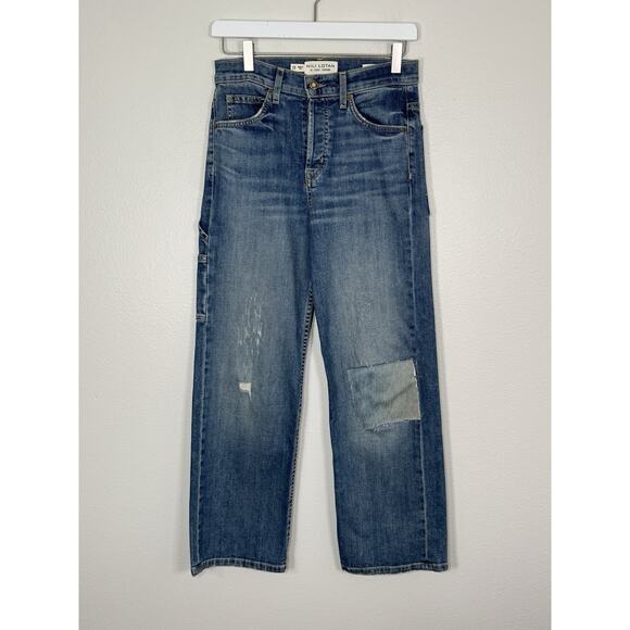 Nili Lotan Violette Jeans Wide Straight Leg Patchwork Casual, 25 - Modified - Picture 2 of 14